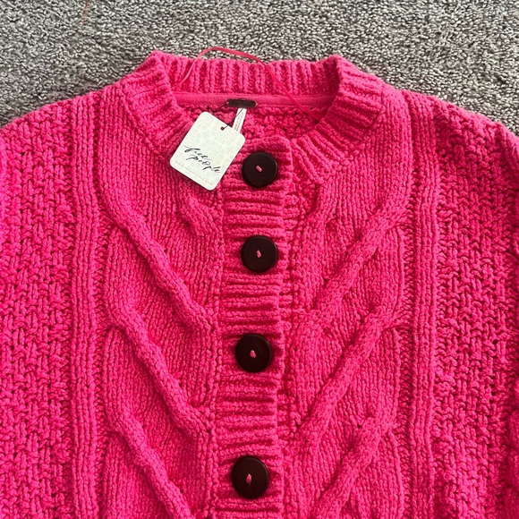 NWT Free People Bonfire Cable Knit Cardigan - Picture 2 of 7